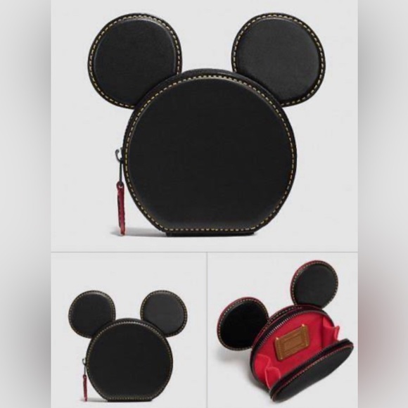 Coach x Disney Coin Case in Glove Calf Leather with Mickey Ears (Black) [F59071] - Picture 3 of 4